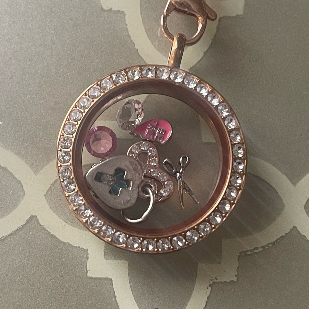 Oragami owl necklace with charms Rose Gold Pendant Necklace